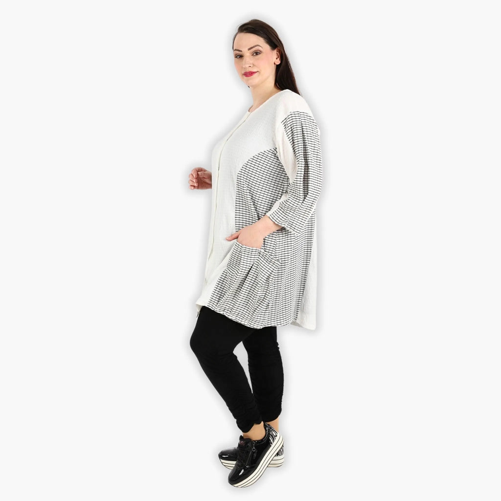AKH 6933 Jacket, White-Black