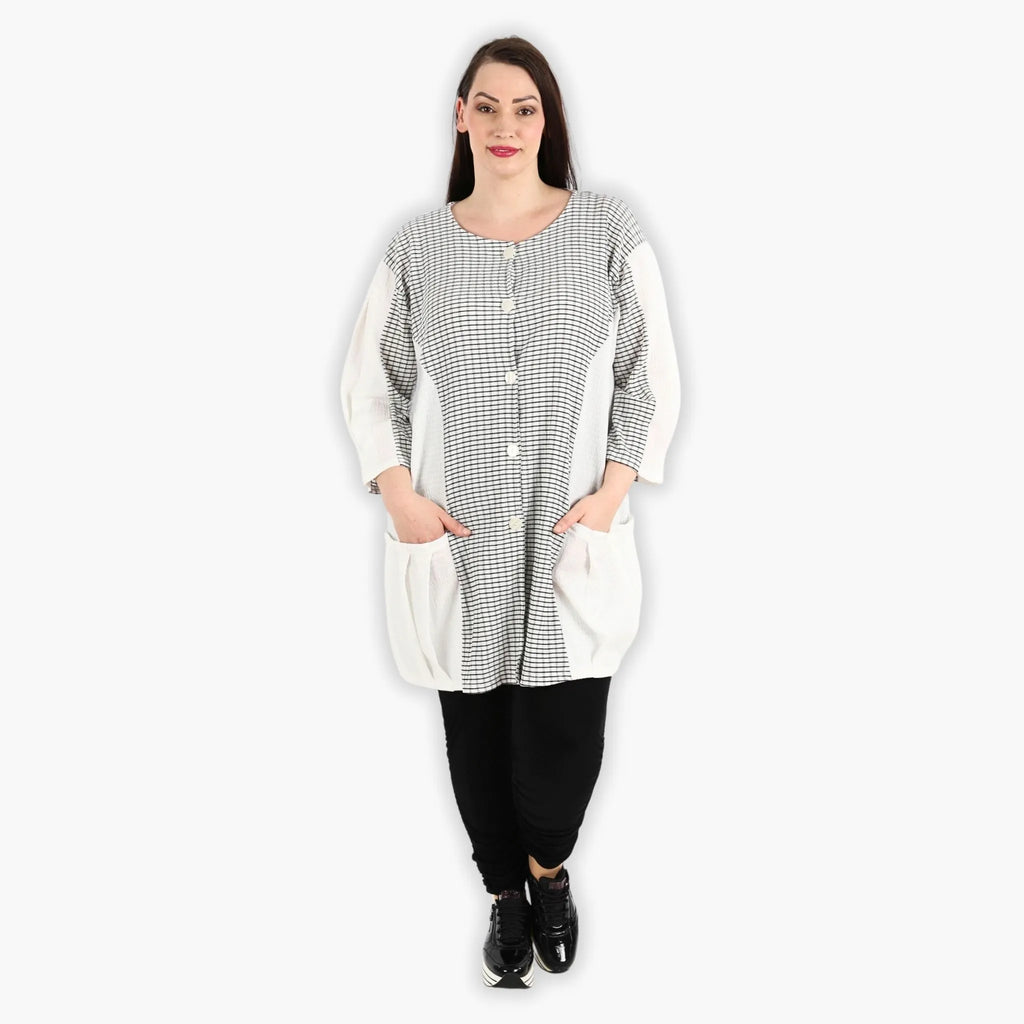 AKH 6933 Jacket, White-Black