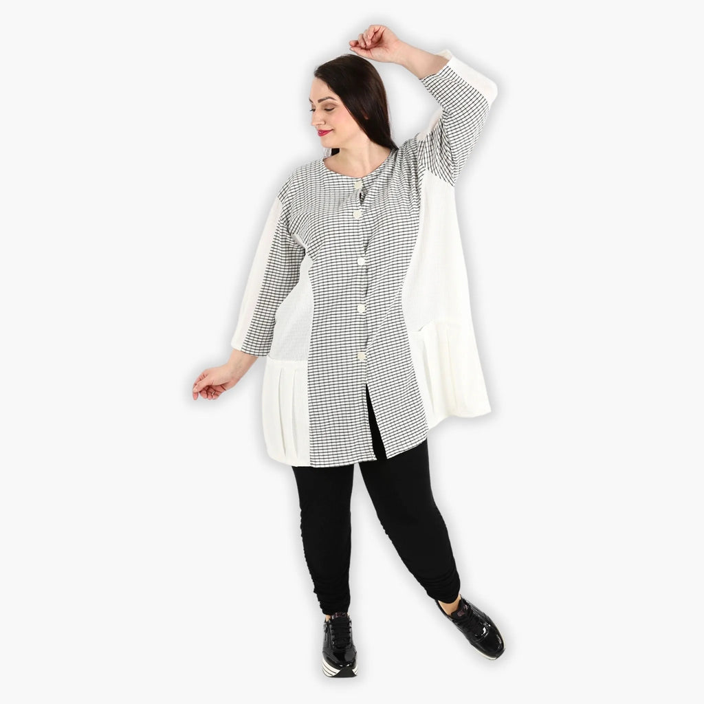AKH 6933 Jacket, White-Black