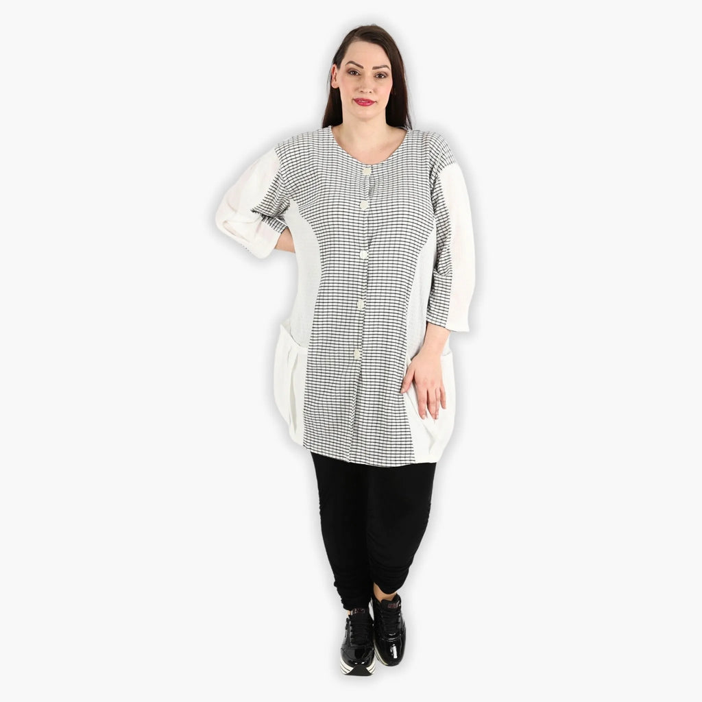 AKH 6933 Jacket, White-Black