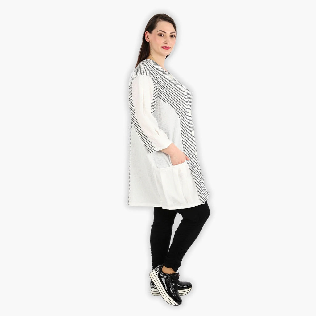 AKH 6933 Jacket, White-Black