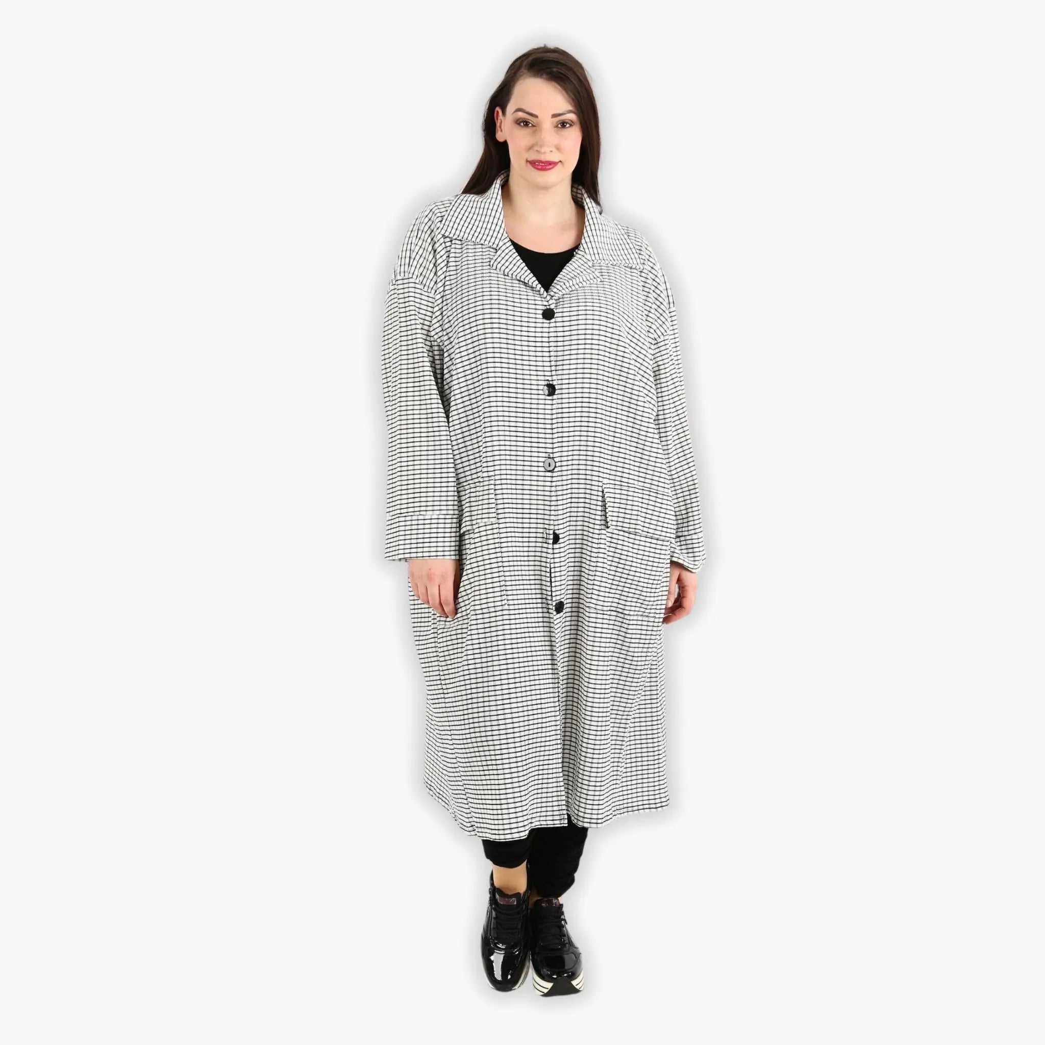 AKH Fashion Mantel 6934 Victoria, Weiß/Schwarz