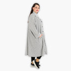 AKH 6934 Coat, White-Black