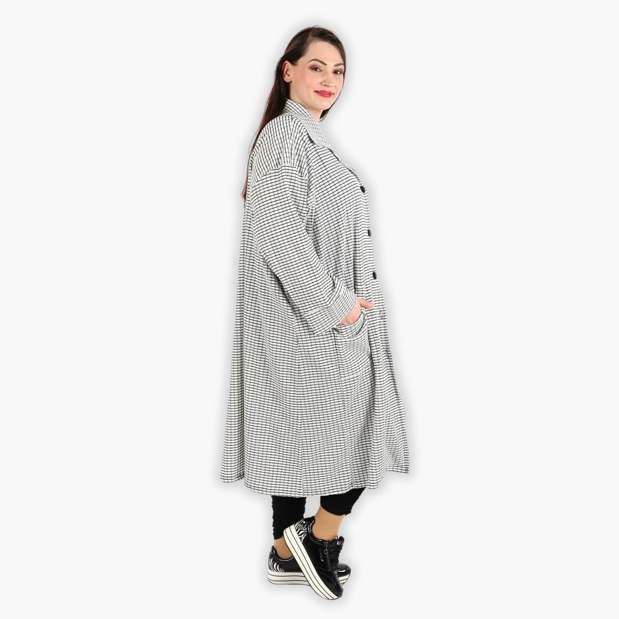 AKH Fashion Mantel 6934 Victoria, Weiß/Schwarz