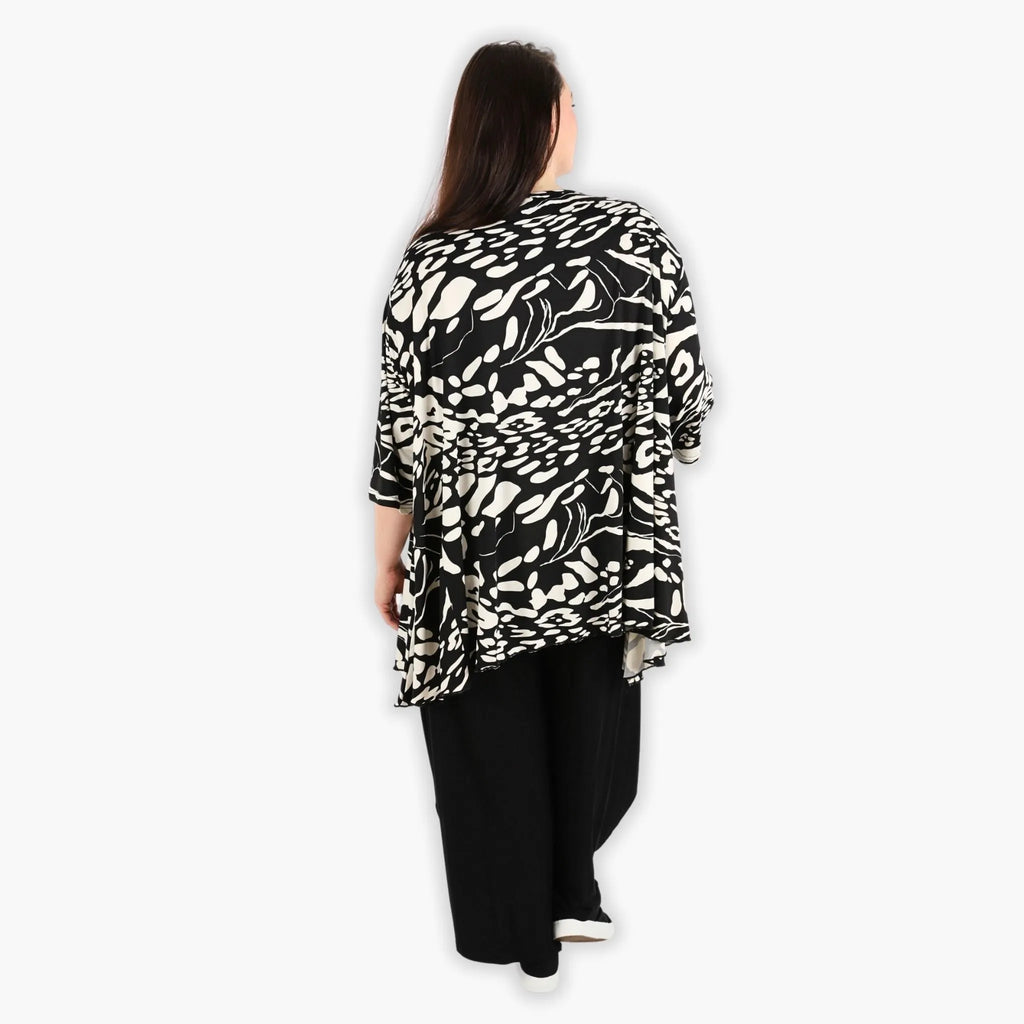 AKH 593 Big Shirt, Black-Ecru