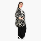 AKH 593 Big Shirt, Black-Ecru