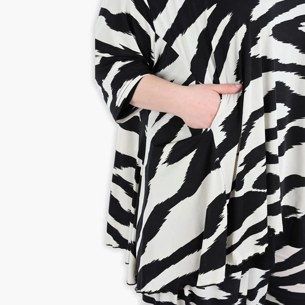 Chemise grande taille AKH 593, écru-noir