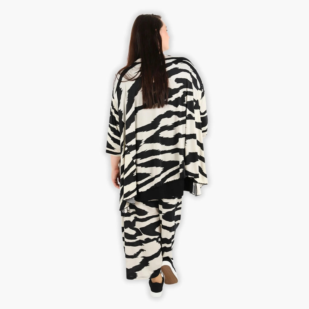 Chemise grande taille AKH 593, écru-noir
