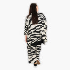 Chemise grande taille AKH 593, écru-noir