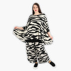 Chemise grande taille AKH 593, écru-noir