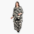 Chemise grande taille AKH 593, écru-noir