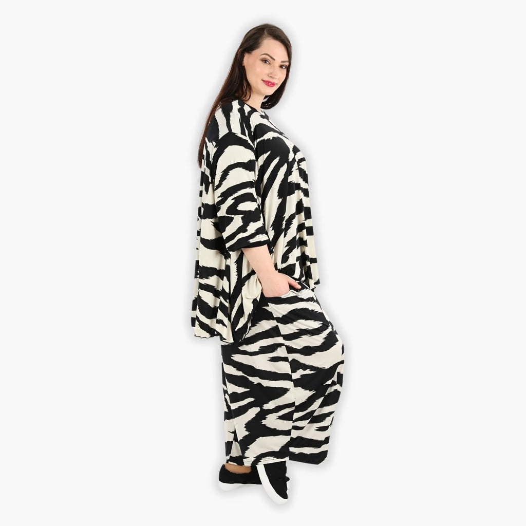 Chemise grande taille AKH 593, écru-noir