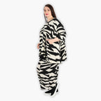 Chemise grande taille AKH 593, écru-noir