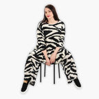 Chemise grande taille AKH 593, écru-noir