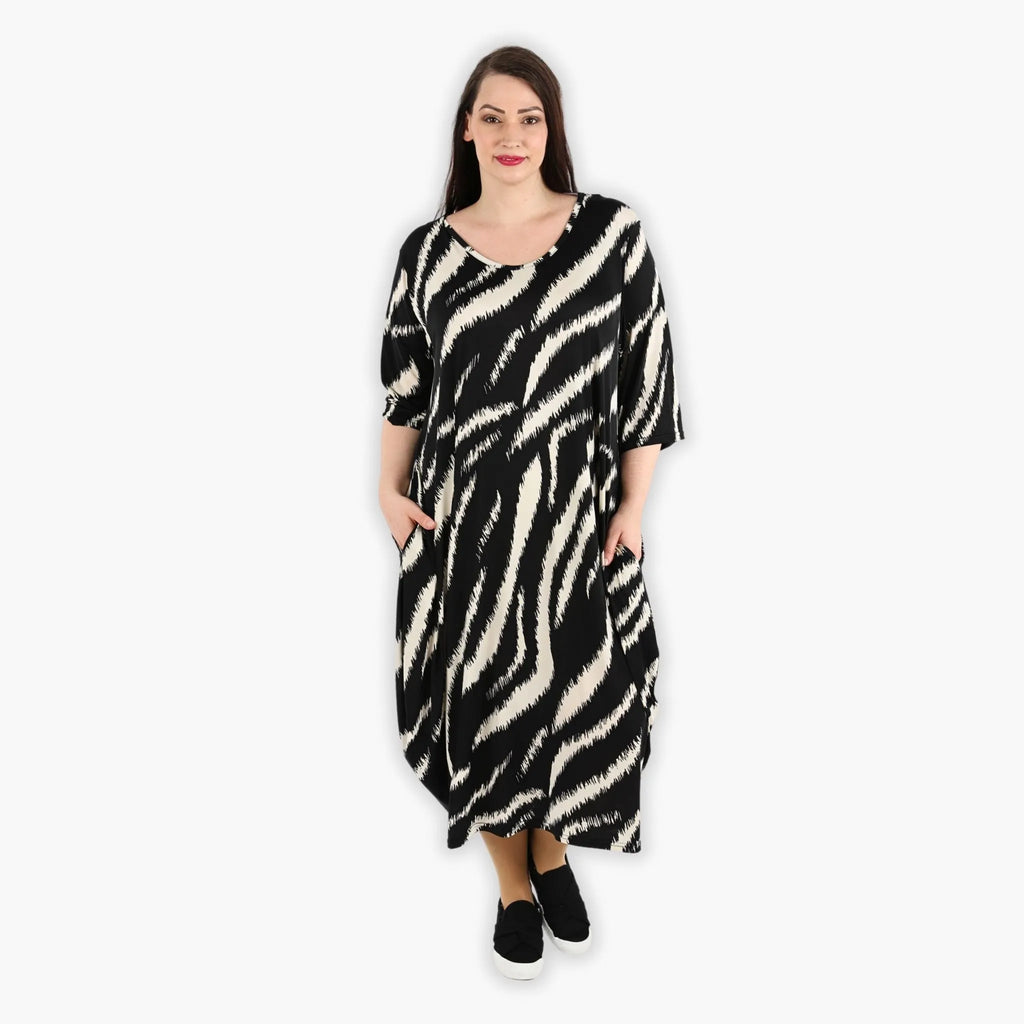 AKH 1926 Dress, Black-Ecru