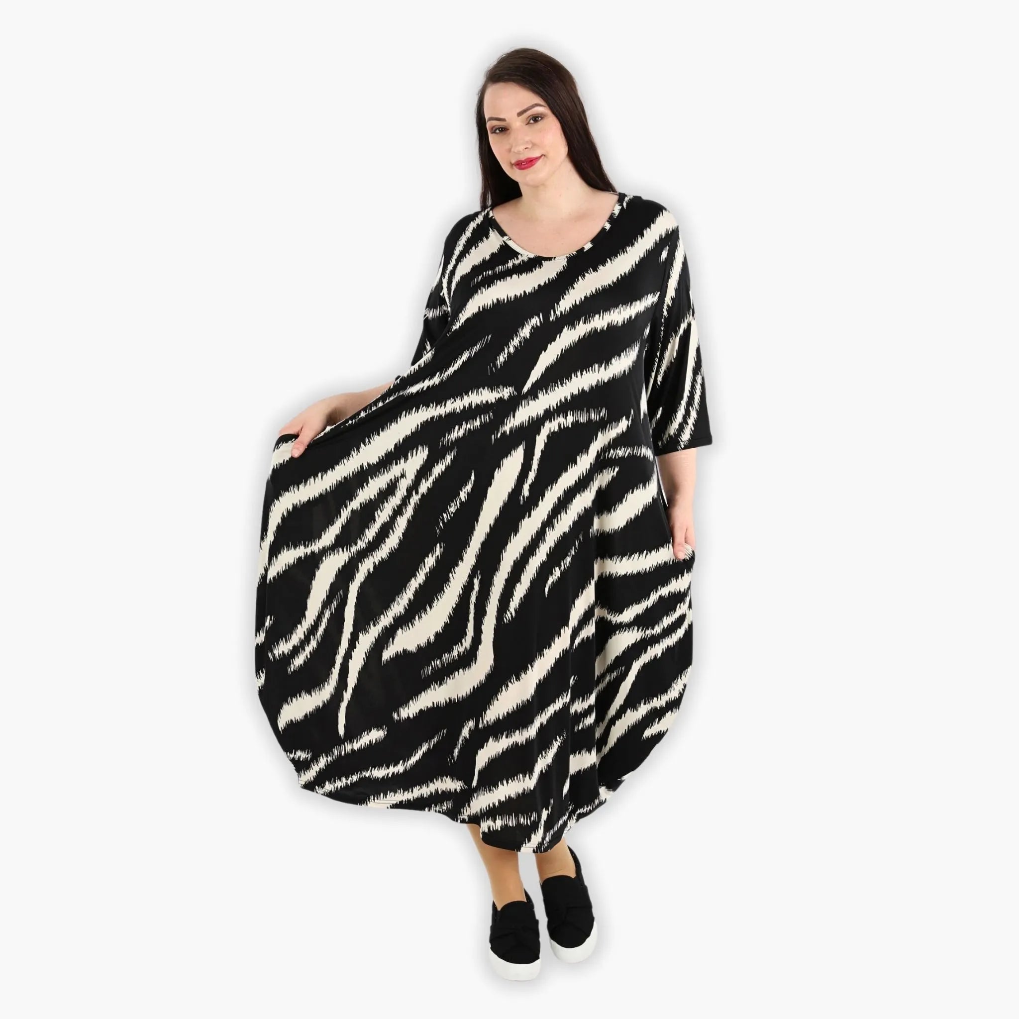 AKH Fashion Kleid 1926 Naema, Schwarz/Ecru