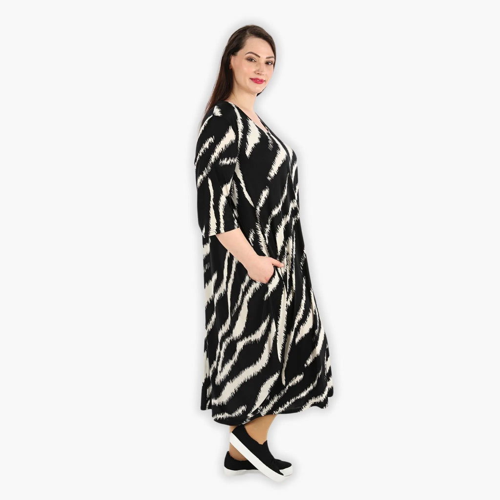 AKH 1926 Dress, Black-Ecru
