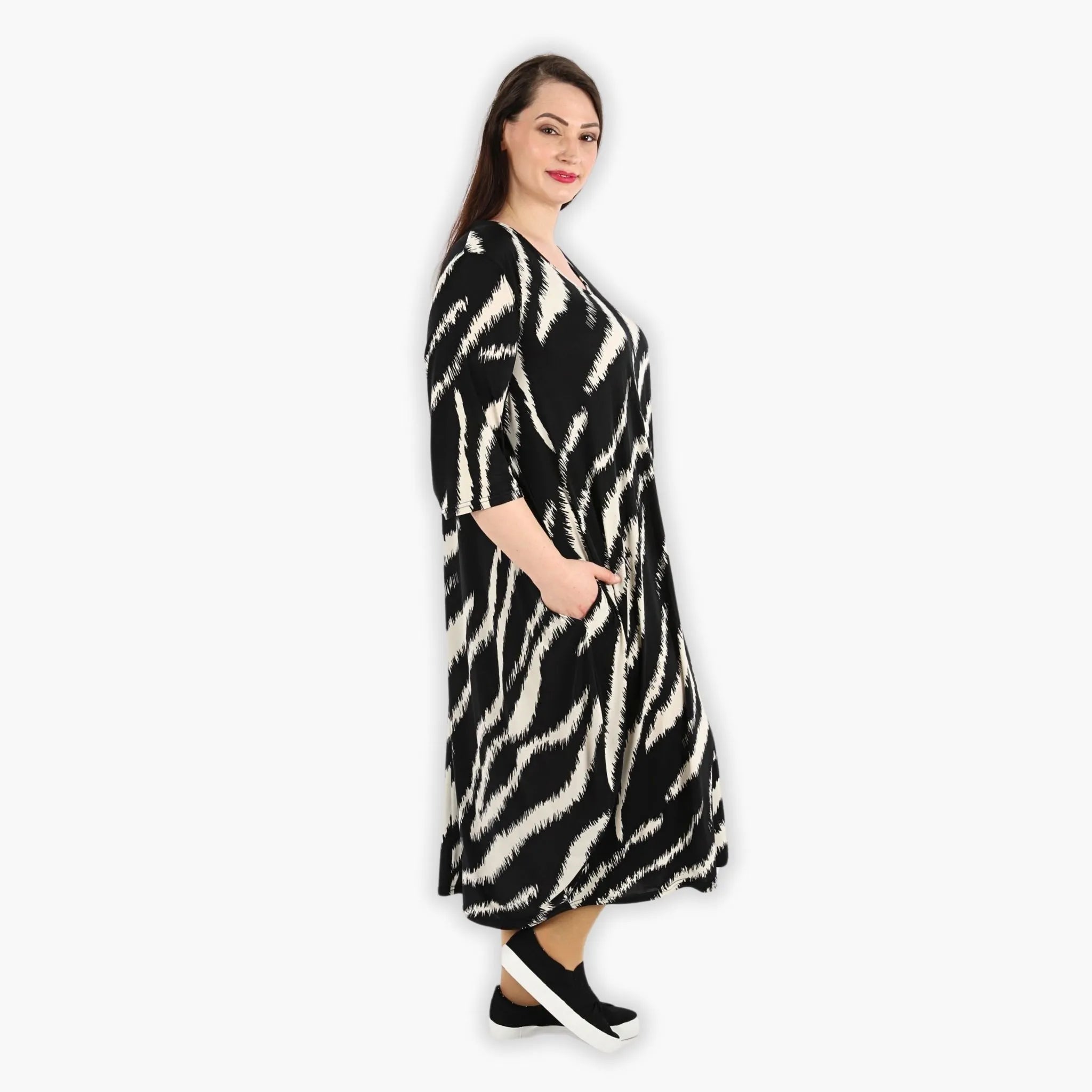 AKH Fashion Kleid 1926 Naema, Schwarz/Ecru
