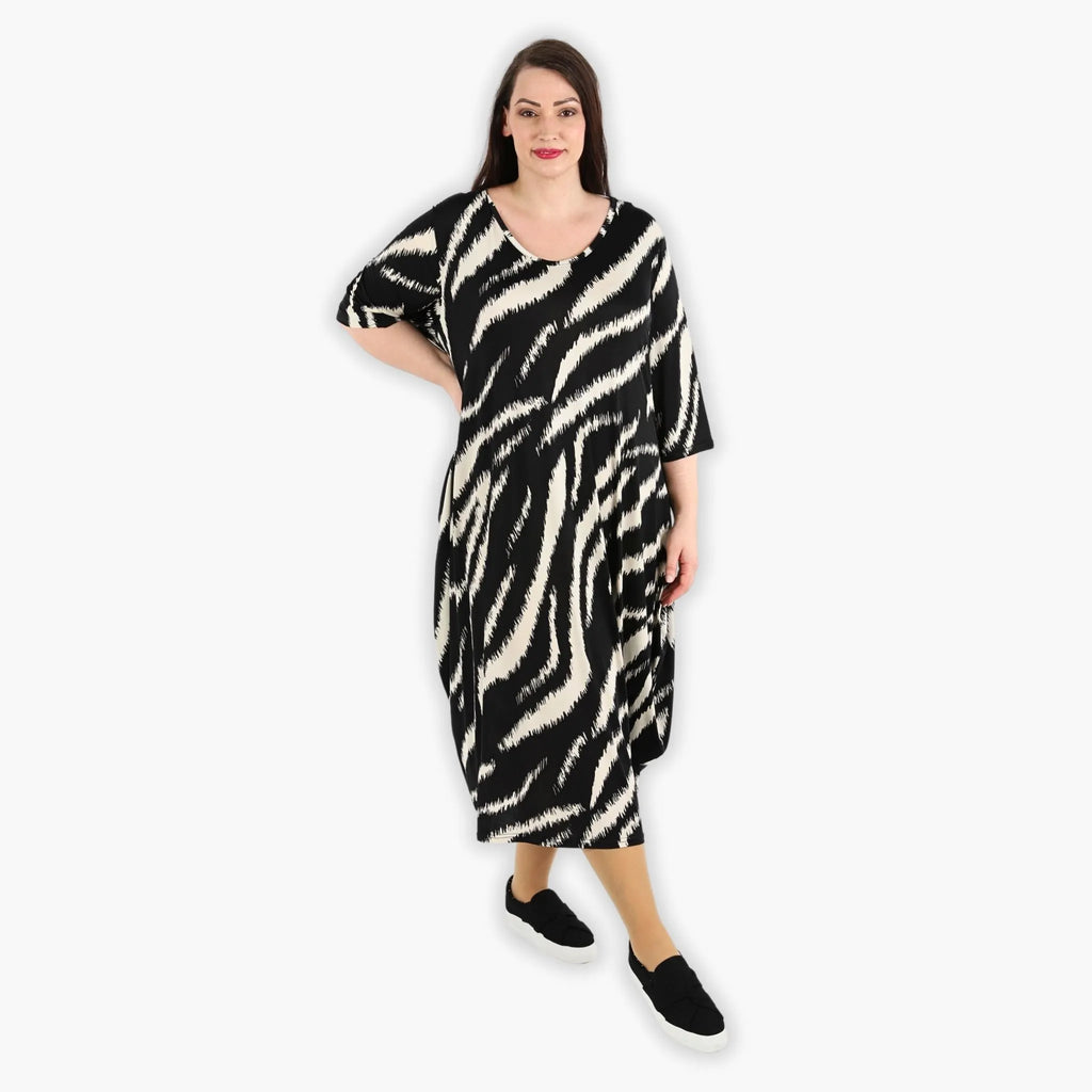 AKH 1926 Dress, Black-Ecru