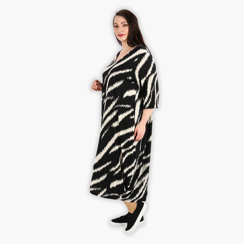 AKH 1926 Dress, Black-Ecru