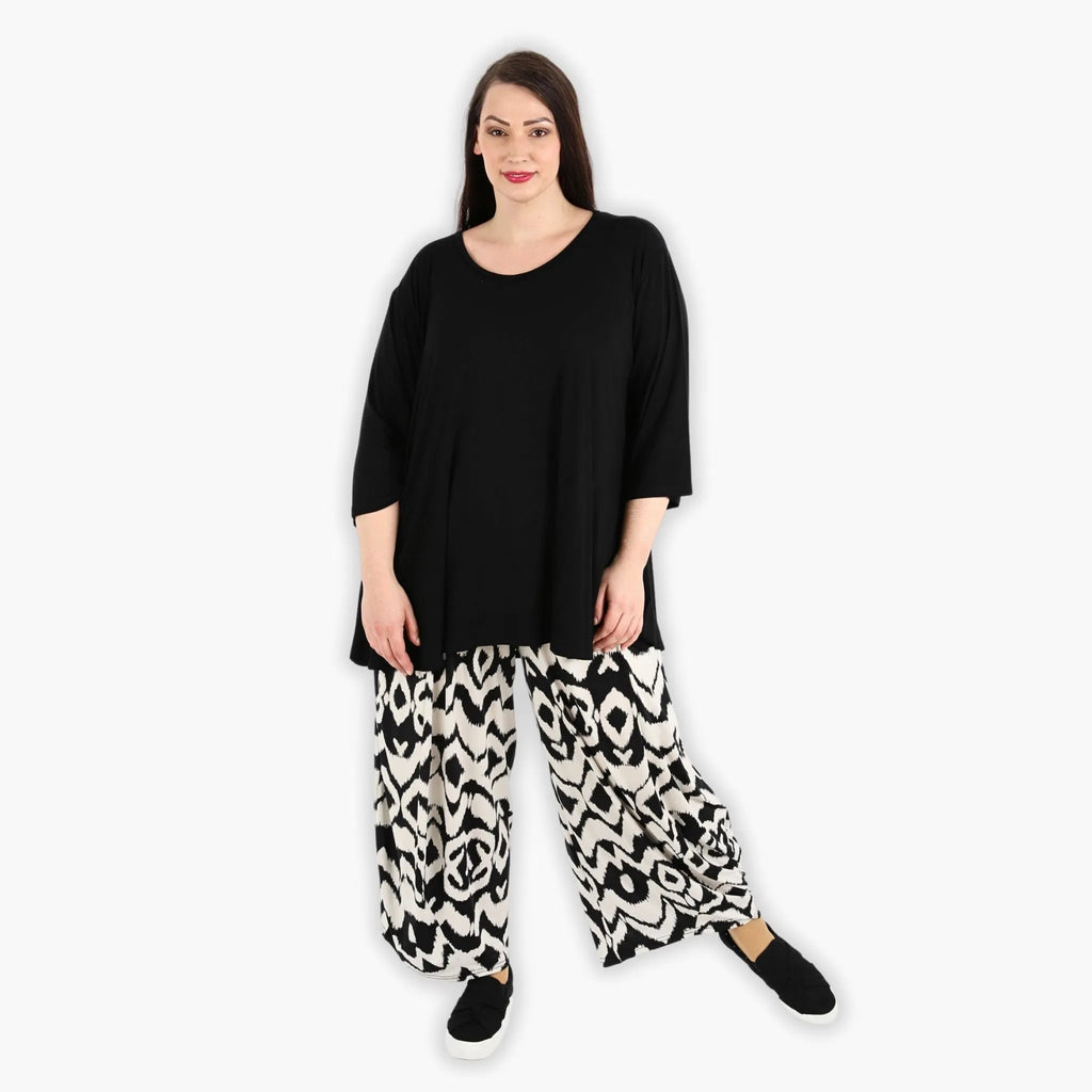 AKH 8069 Trousers, Ecru-Black