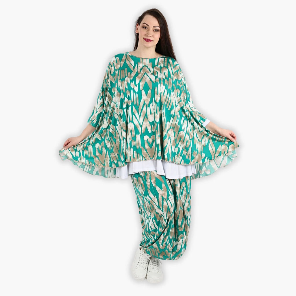 AKH Fashion Shirt 593 Peachy, Mint/Beige