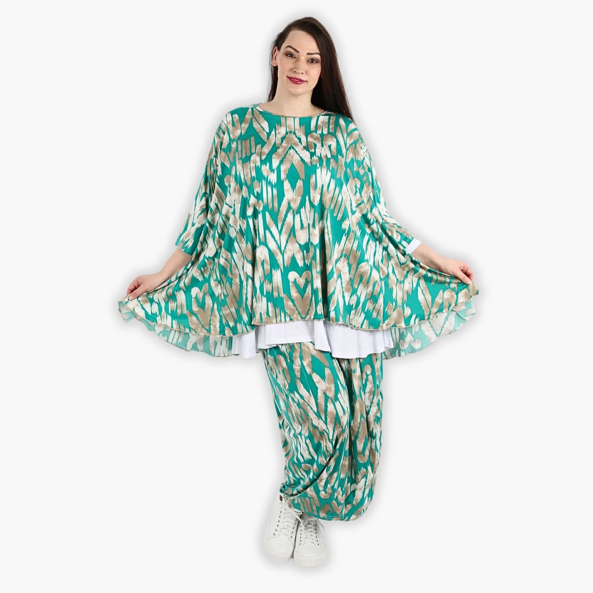 AKH Fashion Shirt 593 Peachy, Mint/Beige