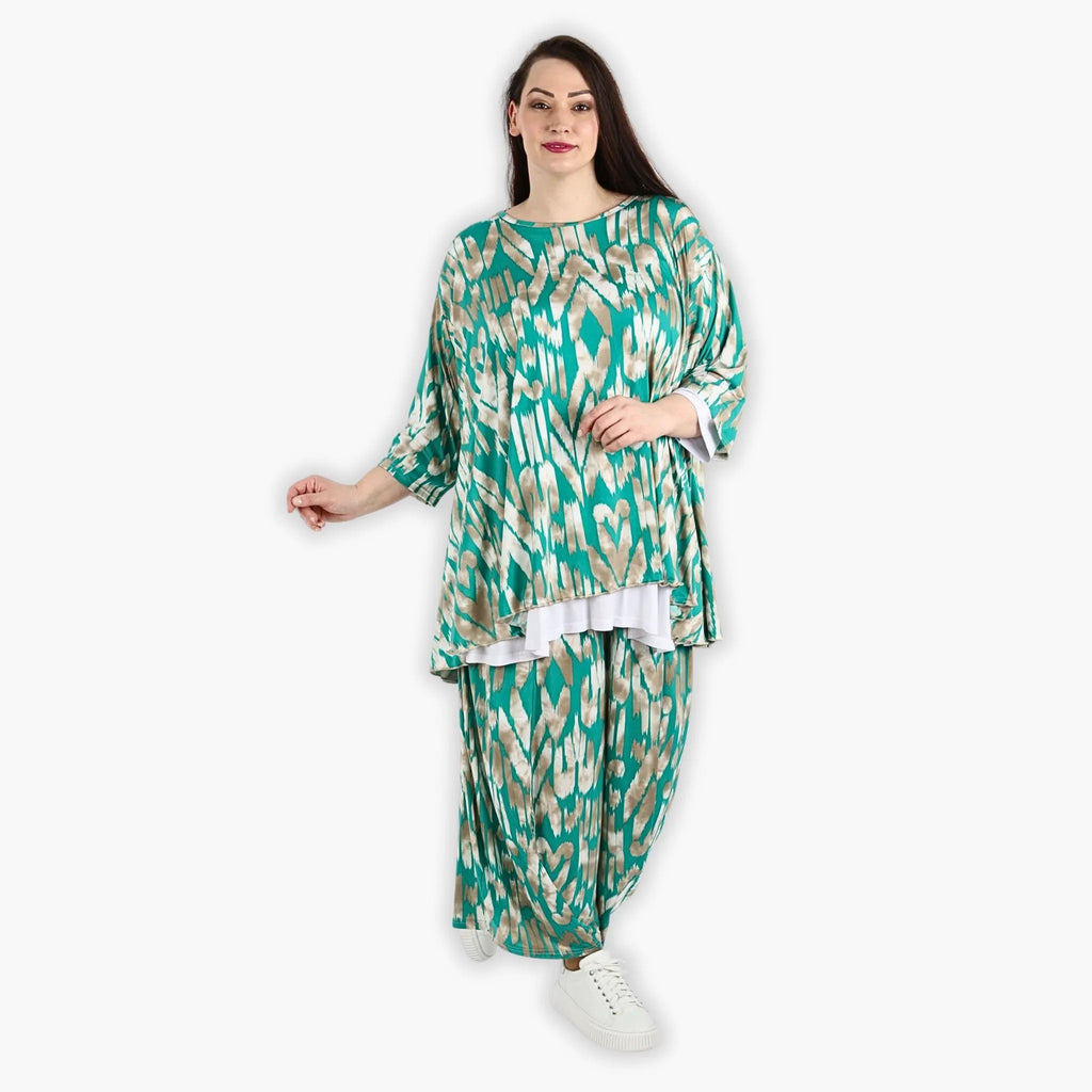 AKH Fashion Shirt 593 Peachy, Mint/Beige