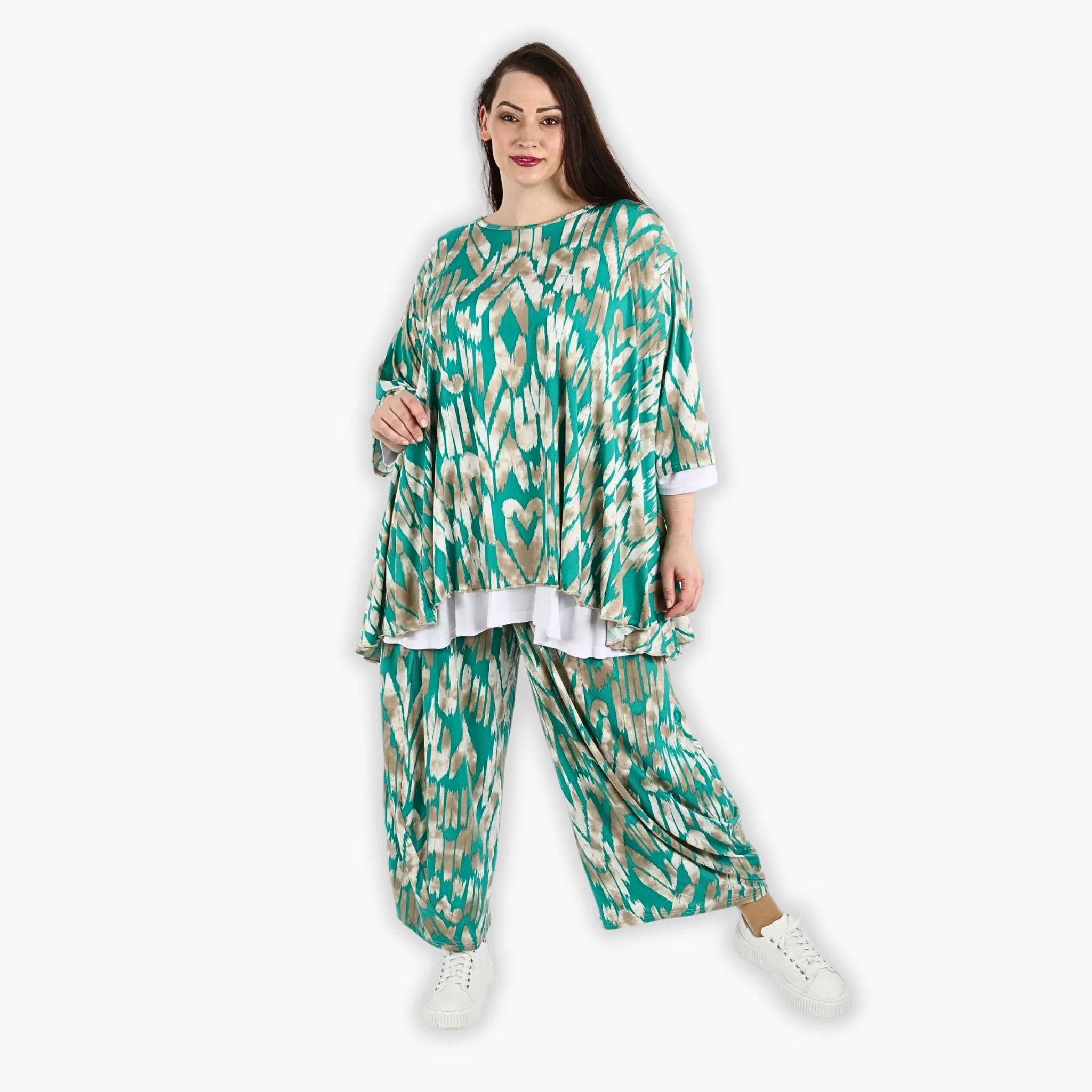 AKH Fashion Shirt 593 Peachy, Mint/Beige