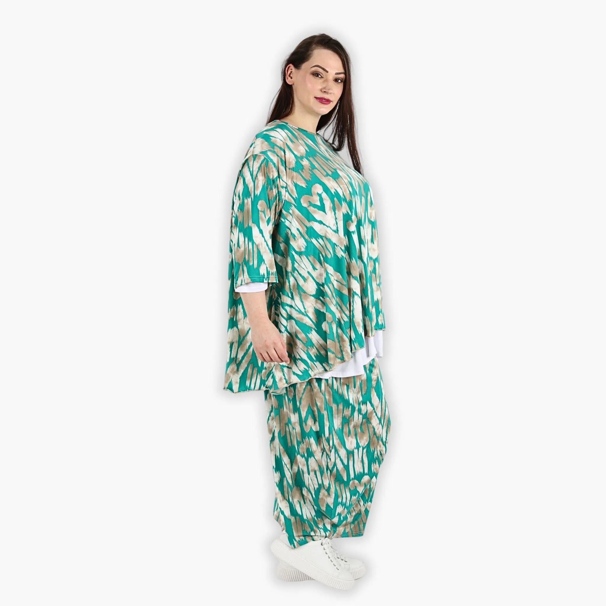 AKH Fashion Shirt 593 Peachy, Mint/Beige