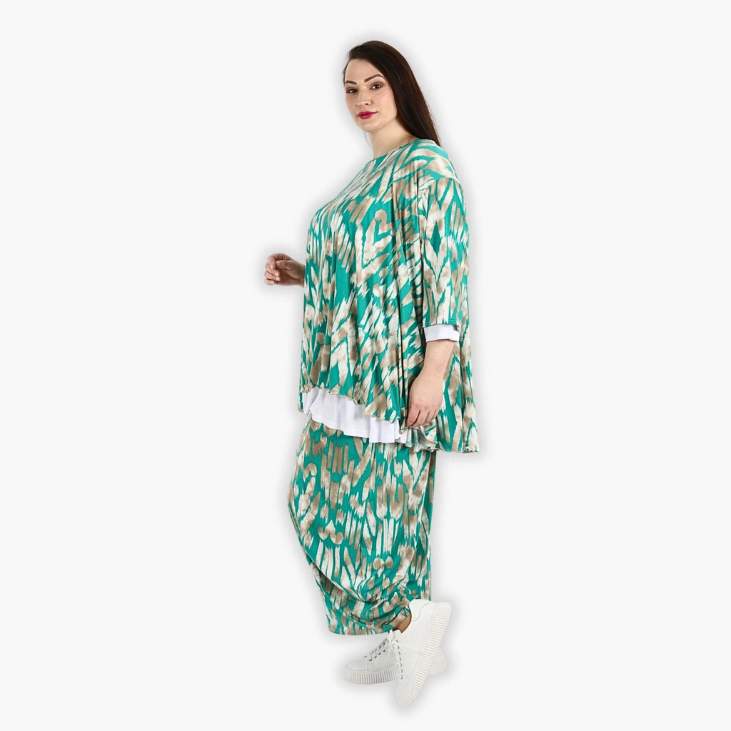 AKH Fashion Shirt 593 Peachy, Mint/Beige