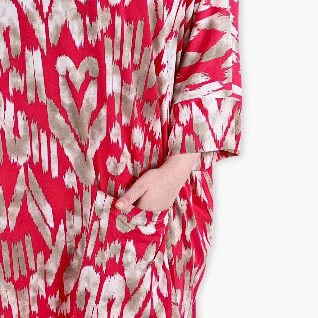 AKH 6925 Big Shirt, fuchsia-beige