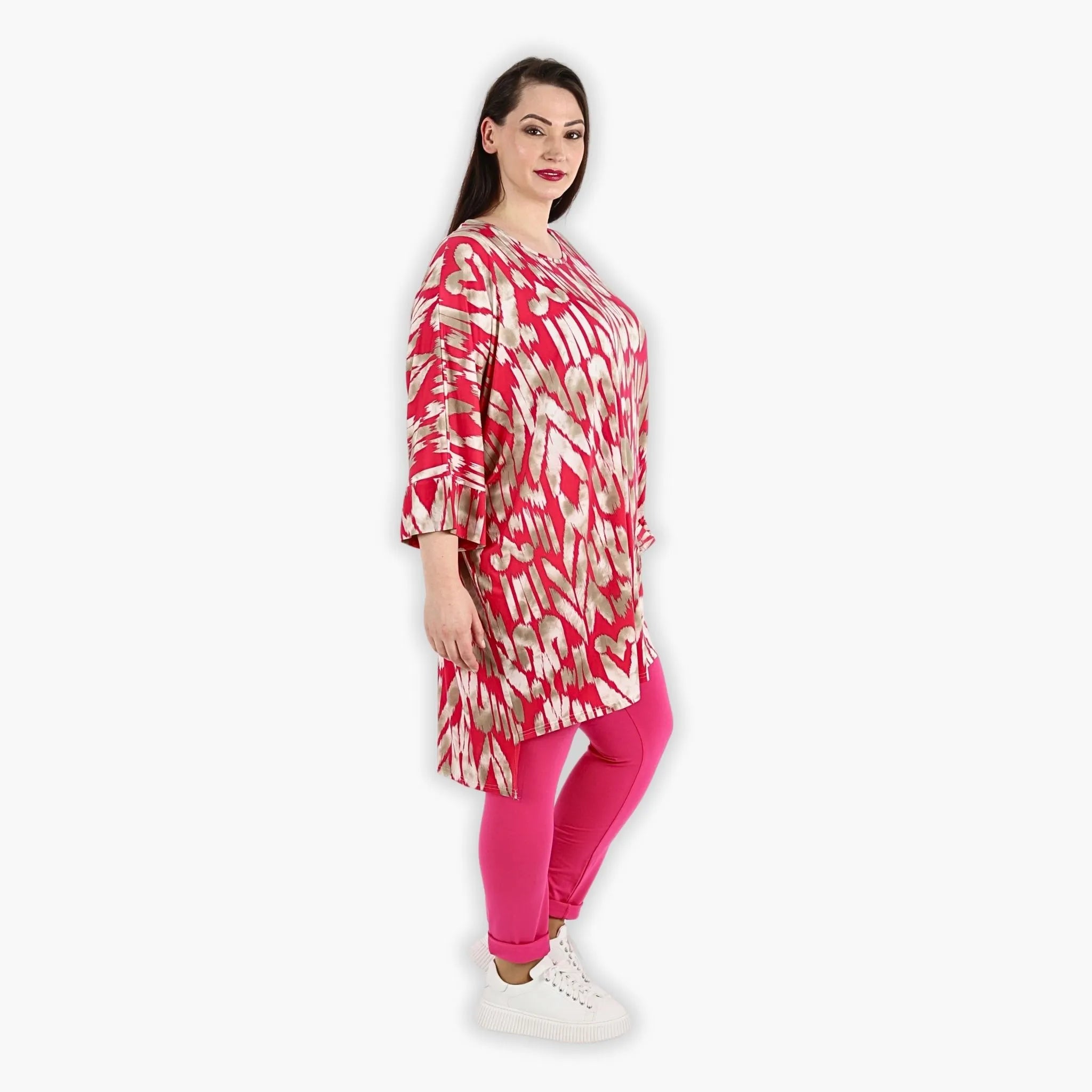 AKH Fashion Shirt 6925 Peachy, Fuchsia/Beige