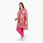 AKH 6925 Big Shirt, fuchsia-beige