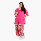 AKH 8069 Trousers, Fuchsia-Beige