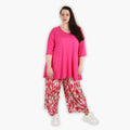 AKH 8069 Trousers, Fuchsia-Beige