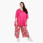 AKH 8069 Trousers, Fuchsia-Beige