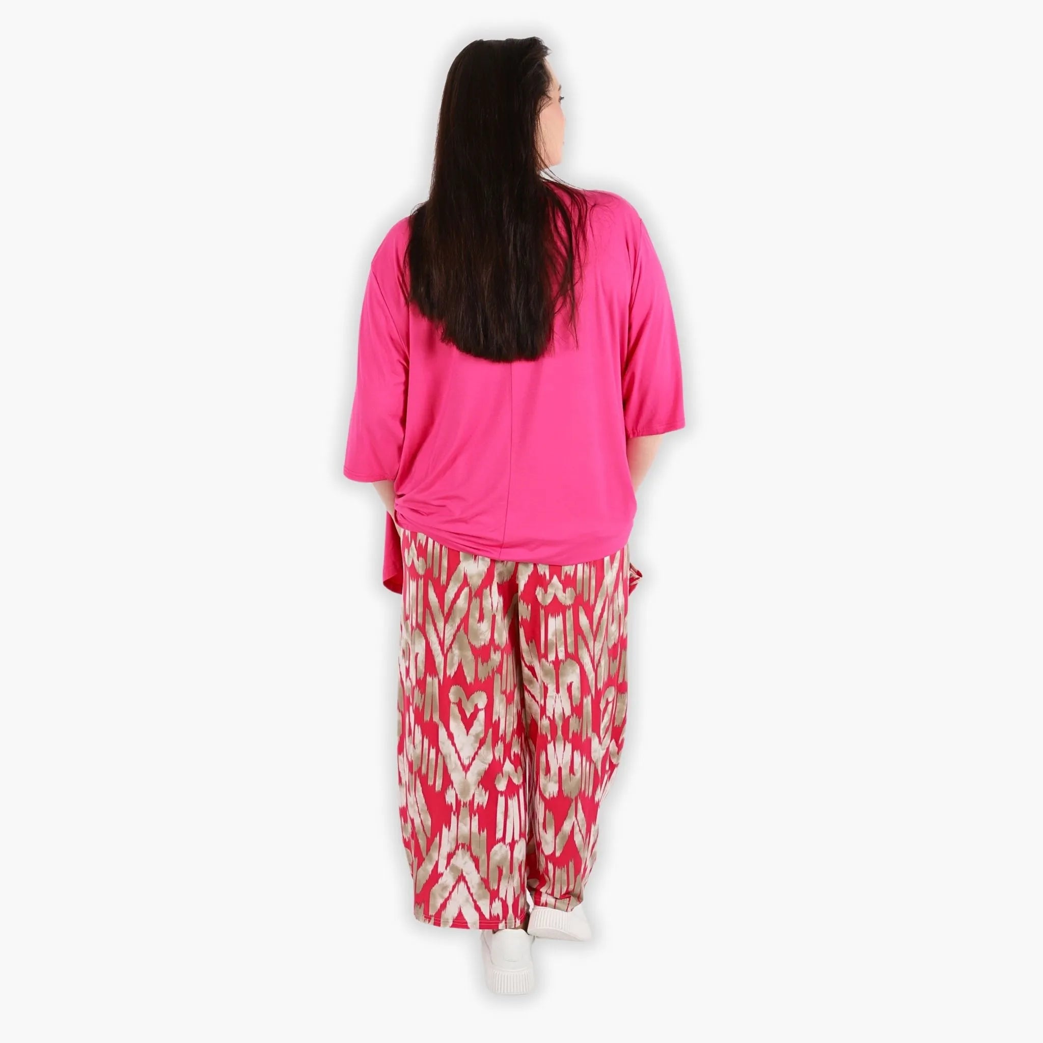 AKH 8069 Trousers, Fuchsia-Beige
