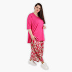 AKH 8069 Trousers, Fuchsia-Beige
