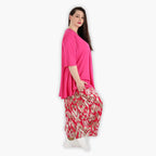 AKH 8069 Trousers, Fuchsia-Beige