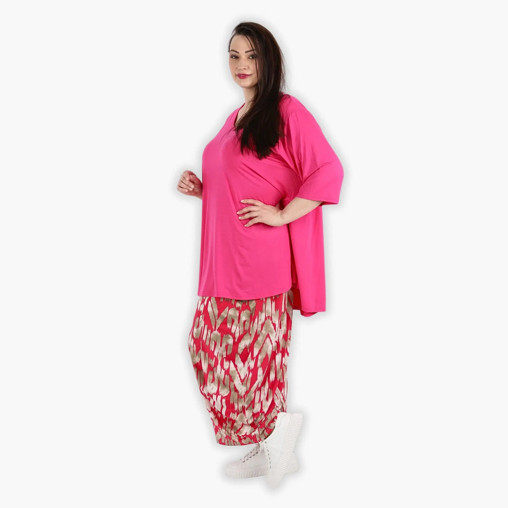 AKH 8069 Trousers, Fuchsia-Beige