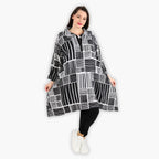 AKH 6906 Blouse, Black and White