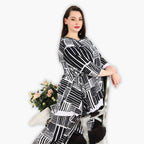 AKH 6906 Blouse, Black and White