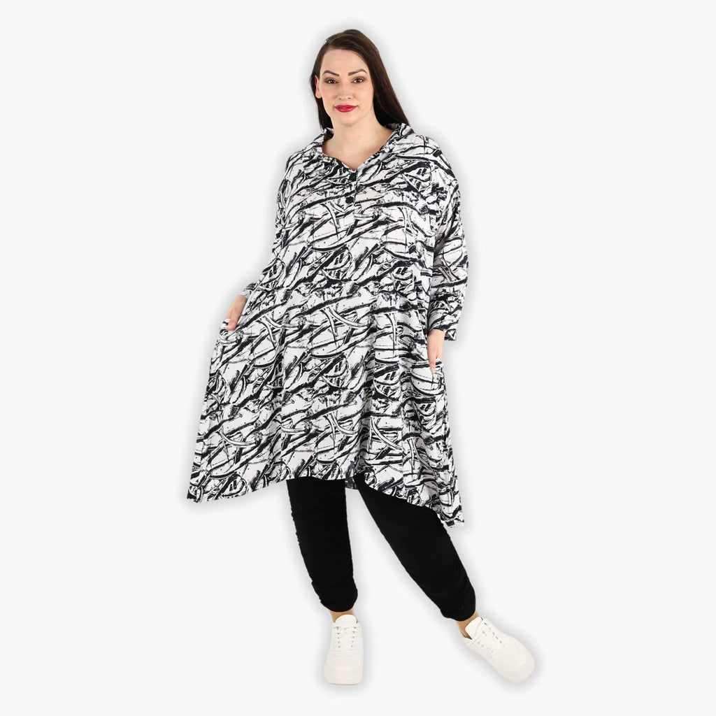 AKH 6906 Blouse, Black and White