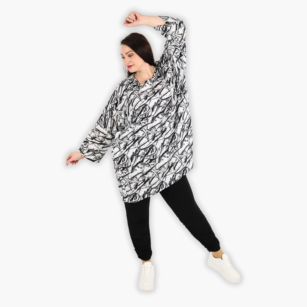AKH 6909 Big Shirt, Black and White