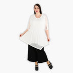 Chemise grande taille AKH 2151, crème