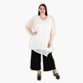 Chemise grande taille AKH 2151, crème