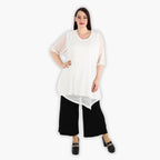 Chemise grande taille AKH 2151, crème