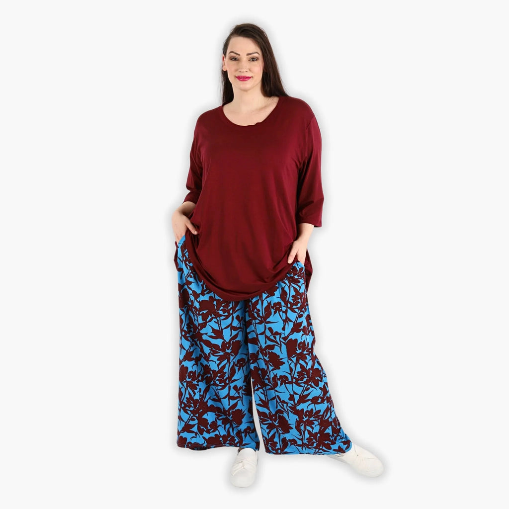 AKH 6927 Trousers, Maroon-Blue
