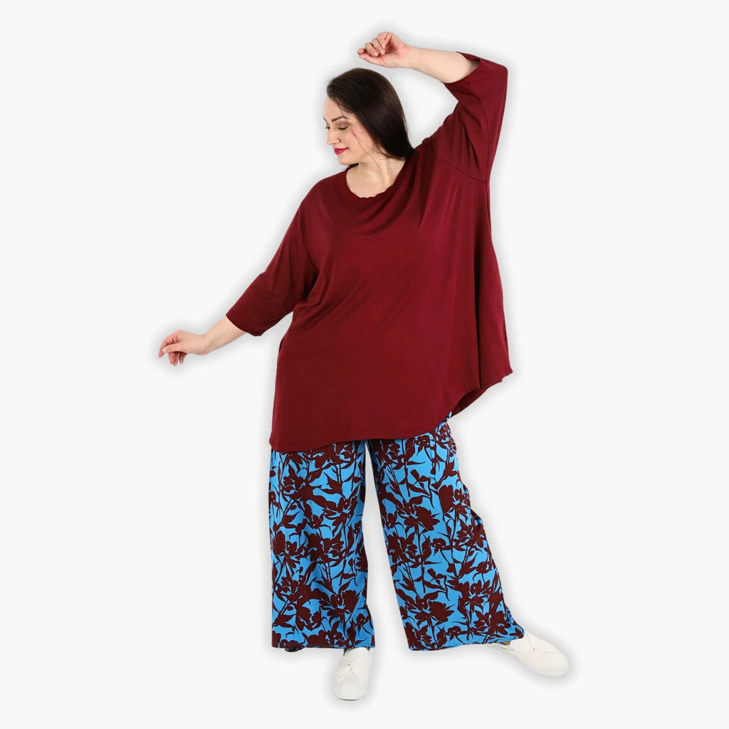 AKH 6927 Trousers, Maroon-Blue